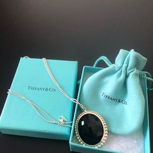 Tiffany & Co. Ziegfeld Oval Black Onyx SS Necklace